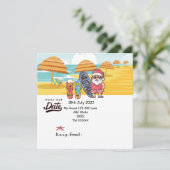 Kerstmis in juli met SANTA CLAUS Save the date Kaart (Staand voorkant)