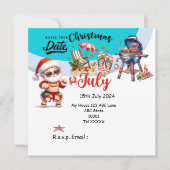 Kerstmis in juli met SANTA CLAUS Save the date Kaart (Voorkant)