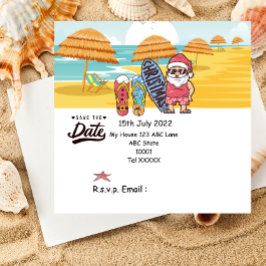 Kerstmis in juli met SANTA CLAUS Save the date Kaart