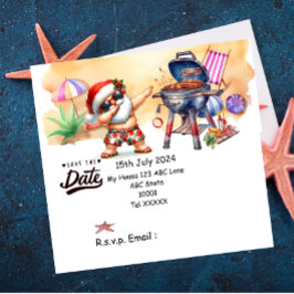 Kerstmis in juli met SANTA CLAUS Save the date Kaart
