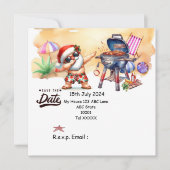 Kerstmis in juli met SANTA CLAUS Save the date Kaart (Voorkant)