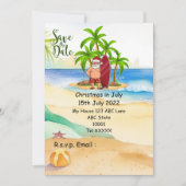 Kerstmis in juli met SANTA CLAUS Save the date Kaart (Voorkant)