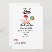 Kerstmis in juli met SANTA CLAUS Save the date Kaart (Voorkant / Achterkant)