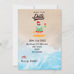 Kerstmis in juli met SANTA CLAUS Save the date Kaart
