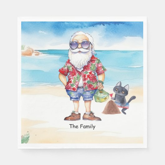 Kerstmis in juli met SANTA CLAUS Servet (Voorkant)