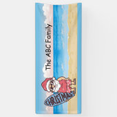 Kerstmis in juli met SANTA CLAUS Spandoek (Verticaal)