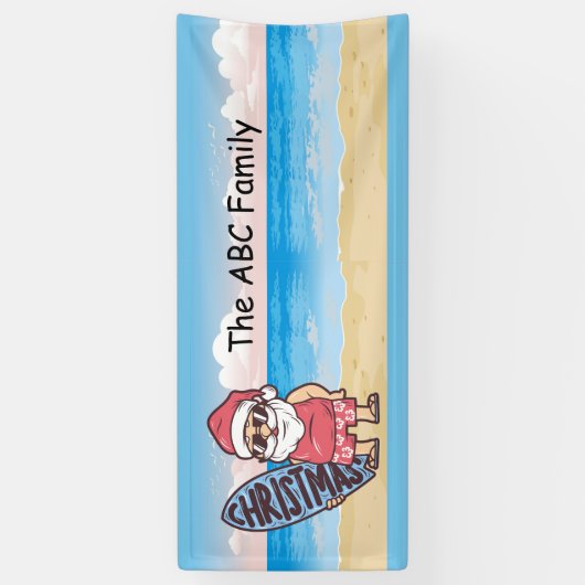 Kerstmis in juli met SANTA CLAUS Spandoek (Verticaal)