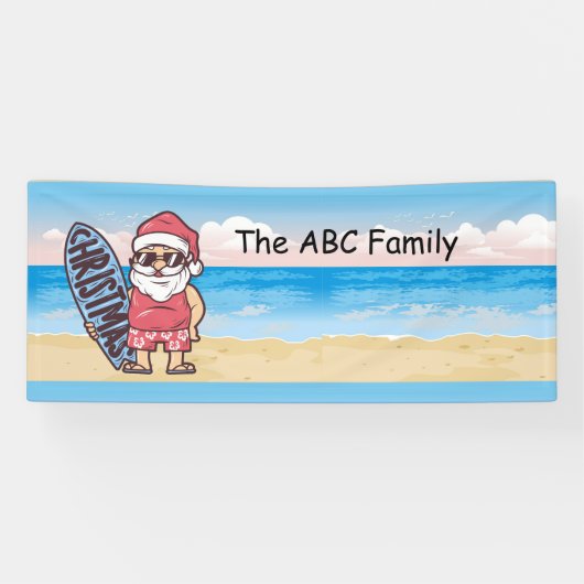 Kerstmis in juli met SANTA CLAUS Spandoek (Horizontaal)