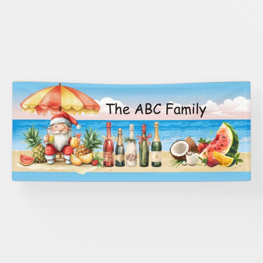 Kerstmis in juli met SANTA CLAUS Spandoek (Horizontaal)