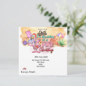 Kerstmis in juli met SANTA flamingo Kaart (Staand voorkant)