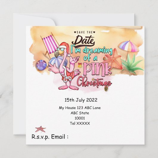 Kerstmis in juli met SANTA flamingo Kaart (Voorkant)