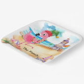 Kerstmis in juli met SANTA flamingo Papieren Bordje (Gebogen)