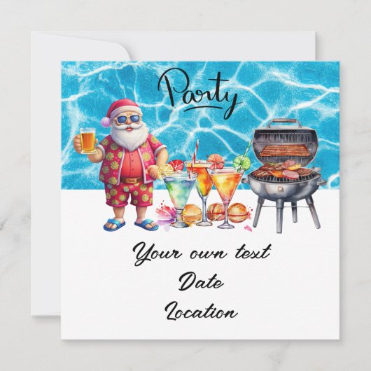 Kerstmis in juli met Sinterklaas op het strand  Va Kaart (Voorkant)