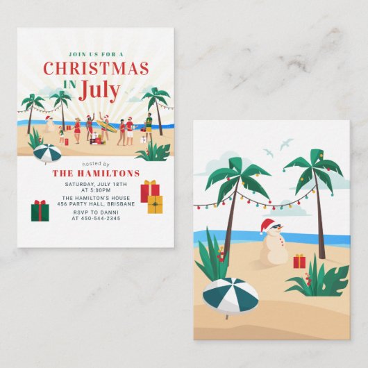 Kerstmis in juli Modern Family zomerfeest Notitiekaartje (Voorkant / Achterkant)