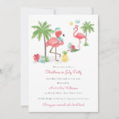 Kerstmis in juli moderne flamingo party kaart (Voorkant)