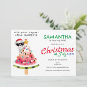 Kerstmis in Juli Ondeugend of Leuke Peuter Verjaar Kaart (Staand voorkant)