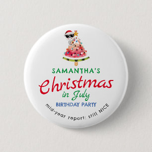 Kerstmis in Juli Ondeugend of Leuke Peuter Verjaar Ronde Button 5,7 Cm