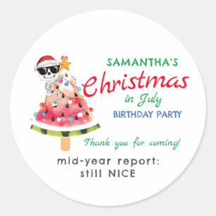 Kerstmis in Juli Ondeugend of Leuke Peuter Verjaar Ronde Sticker