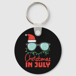 Kerstmis in juli oogglazen Kerstmis zomer vrouwen Sleutelhanger