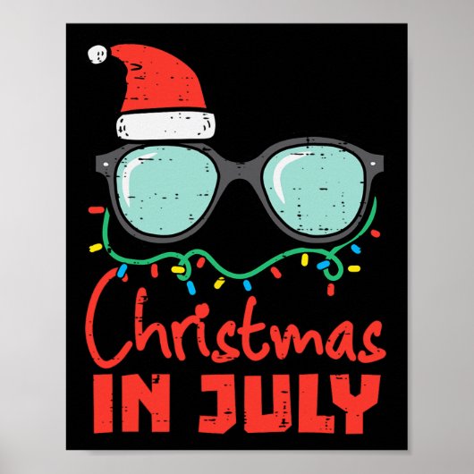 Kerstmis in juli oogglazen Xmas zomer vrouwen mann Poster (Voorkant)