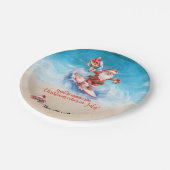 Kerstmis in juli op het strand papieren bordje (Gekanteld)