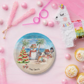 Kerstmis in juli op het strand papieren bordje (Feest)