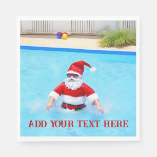 Kerstmis in juli op zondag of zomerpool servet