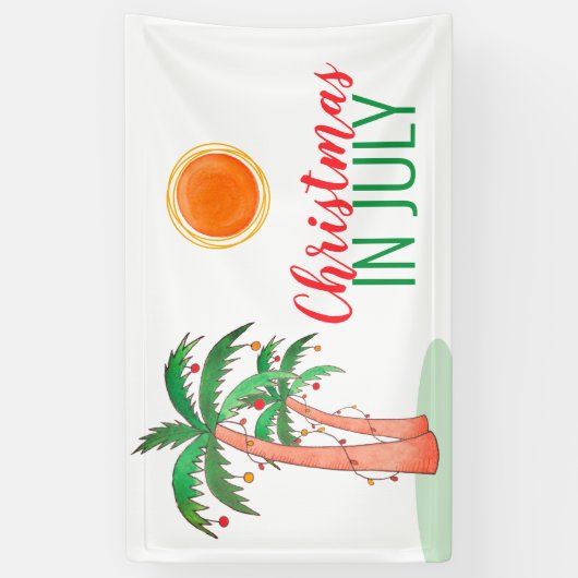 Kerstmis in juli Palm Trees Banner (Verticaal)