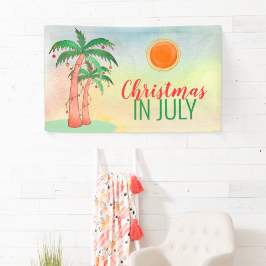 Kerstmis in juli Palm Trees Banner (Insitu)
