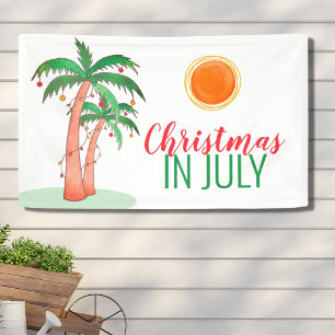 Kerstmis in juli Palm Trees Banner