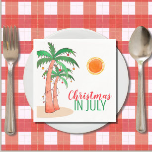 Kerstmis in juli Palm Trees Napkins Servet