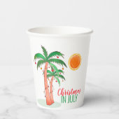 Kerstmis in juli Palm Trees Papieren Bekers (Achterkant)