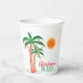 Kerstmis in juli Palm Trees Papieren Bekers (Voorkant)