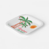 Kerstmis in juli Palm Trees Party Paper Borden Papieren Bordje (Gebogen)