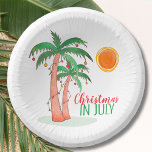 Kerstmis in juli Palm Trees Party Paper Bowls Papieren Kommen<br><div class="desc">Laten we Kerstmis vieren in juli met een BBQ of feest! Nodig familie en vrienden uit voor uw kerstfeest en versier het met deze papieren schalen in eilandstijl met handgetekende palmbomen versierd met lichten. Originele Waterverf © Michele Davies.</div>