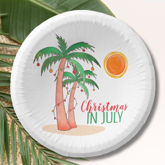 Kerstmis in juli Palm Trees Party Paper Bowls Papieren Kommen