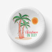 Kerstmis in juli Palm Trees Party Paper Bowls Papieren Kommen (Voorkant)