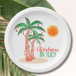 Kerstmis in juli Palm Trees Party Papieren Bordje<br><div class="desc">Laten we kerst vieren in juli met een BBQ of feest! Nodig familie en vrienden uit voor de kerstviering en versier het met deze papieren potten van eilandstijl die voorzien zijn van waterverf palmbomen die voorzien zijn van verlichting. Omdat wij ons kunstwerk creëer, zult u dit nauwkeurige afbeelding niet vinden...</div>