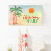Kerstmis in juli Palm Trees Spandoek (Insitu)