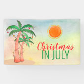 Kerstmis in juli Palm Trees Spandoek (Horizontaal)