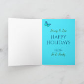 Kerstmis in juli palmbladeren en vlinders feestdagen kaart (Binnen)