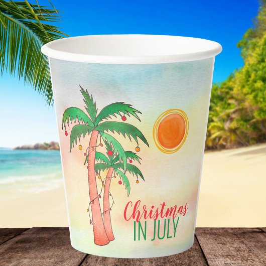 Kerstmis in juli Palmbomen Feest Papieren Bekers
