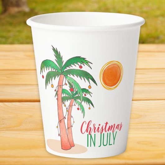Kerstmis in juli Palmbomen Papieren Bekers