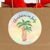 Kerstmis in juli Palmbomen Ronde Sticker