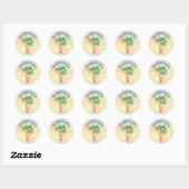 Kerstmis in juli Palmbomen Ronde Sticker (Vel)