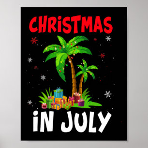 Kerstmis in juli Palmboom Kerstboom Strand Zomer Poster