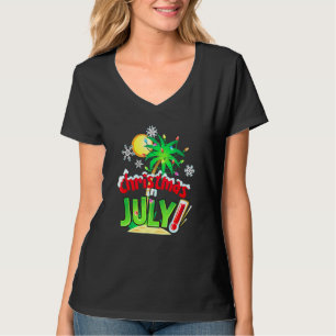Kerstmis in juli Palmboom Kerstverlichting Zomer T-shirt