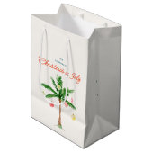 Kerstmis in juli-palmboom met versieringen medium cadeauzakje (Voorkant Gekanteld)