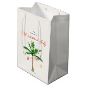 Kerstmis in juli-palmboom met versieringen medium cadeauzakje (Achterkant Gekanteld)