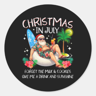 Kerstmis in juli Palmboom Strand Zomer Hawaii Sa Ronde Sticker